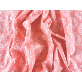 AVKA Studio - Tela estampada de bloque a mano por The Yard – PRECUT 5 yardas 42 pulgadas de ancho, material 100% algodón, patrón floral de coral claro/melocotón, tela india ligera para hacer tops de