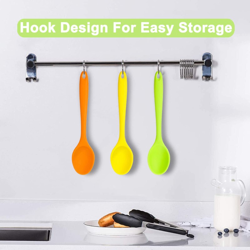 Beieverluck 6 Pack Large Silicone Cooking Spoons 10.8'' Heat Resistant