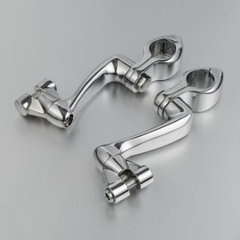 XFMT Chrome 360 Degree 1-1/4" 32mm 1.25" Highway Foot Pegs Mounting Kit Engine Guard Peg Mounts Compatible with Harley Davison