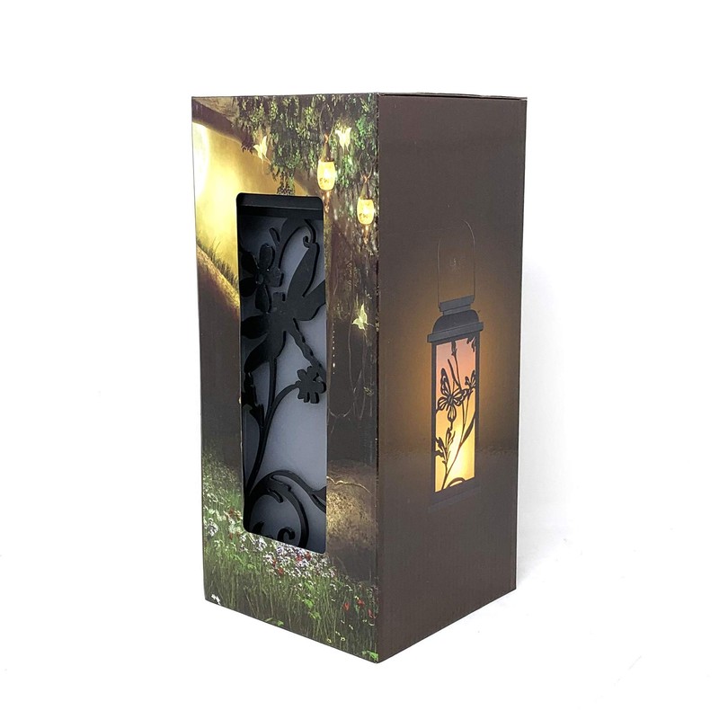 allgala LED Flame Effect Lantern Lamp-Butterfly and Dragfly Scene