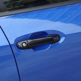 Treesiche Crosstrek Exterior Door Handle Trim Covers Compatible with Crosstrek 2023-2025，WRX 2022-2025,ABS Car Door Handle Protector Cover(with Smart Hole - Glossy Black)