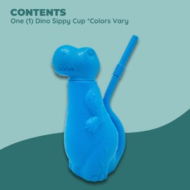 Brite Concepts Dinosaur Shaped Sippy Cup, Bottle for Kids: Holds 6 oz, Colors Vary, Dinosaur Shaped Sippy Cup For Reducing Spills, Great For Small Hands, Drinking Milk Made Fun!