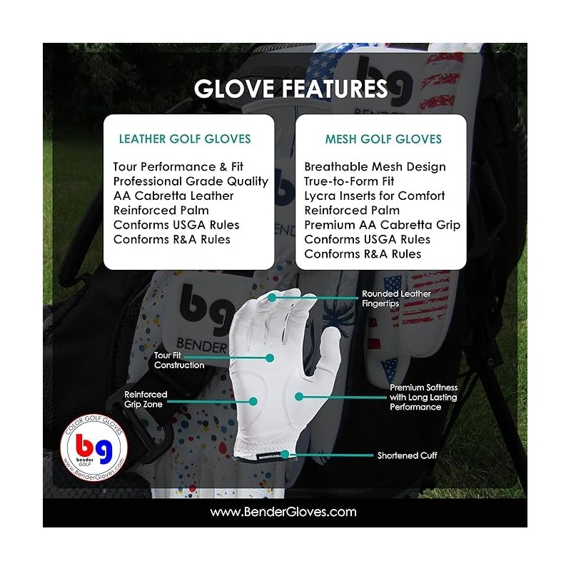 BG Bender Golf Glove | Wear On Left | (Black