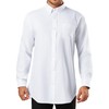 Men's Oxford Long Sleeve Shirts Classic Button-Down Solid (White/M Thickened