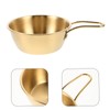 TOVINANNA Men Shaving Soap Bowl with Gold Handle Stainless Steel