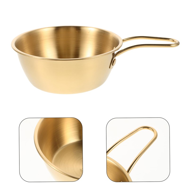 TOVINANNA Men Shaving Soap Bowl with Gold Handle Stainless Steel