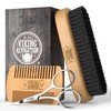 Viking Revolution Beard Comb & Beard Brush Set for Men