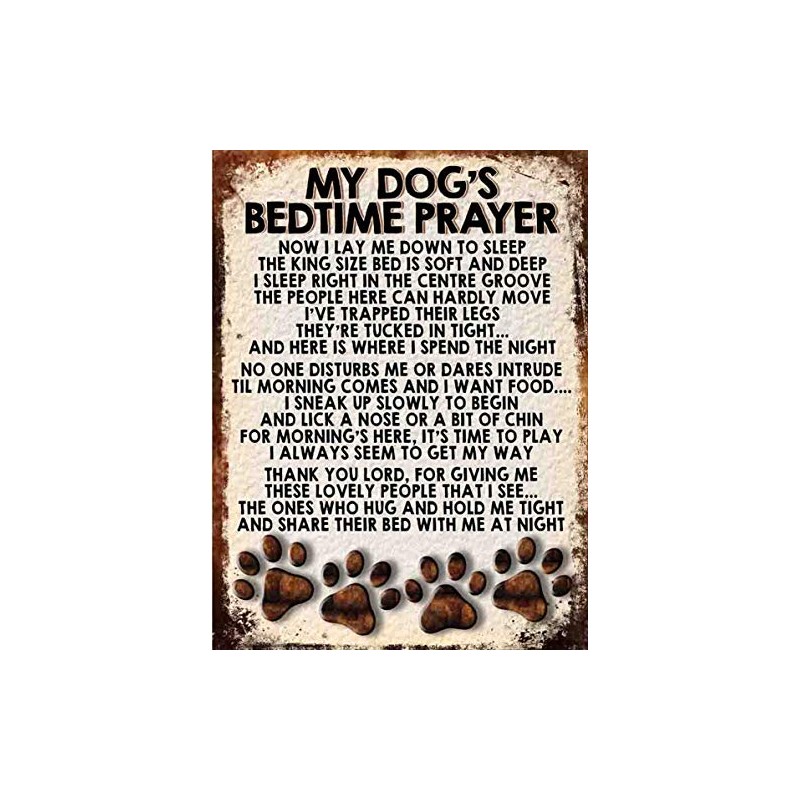Shawprint MY DOG'S BEDTIME PRAYER RETRO STYLE METAL TIN SIGN/PLAQUE