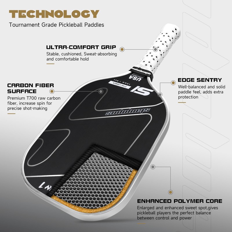 Raw Carbon Fiber Pickleball Paddles | T700 Pickleball Paddles with