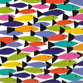 Boston International - Servilletas de papel, diseo de cctel, Arcoiris (Rainbow), 5 x 5-Inches, 1