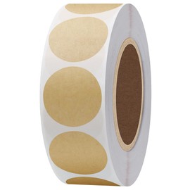Hybsk 1 inch Round Color Coding Dot Labels Envelope Seals Writable Light Kraft 1000 Stickers Per Roll (Kraft)