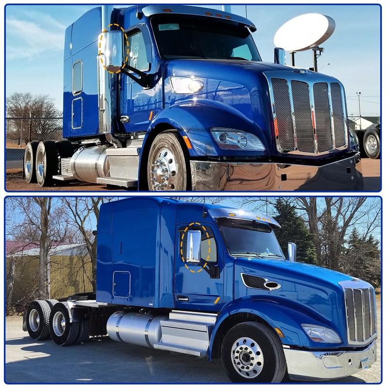 Door Mirror Chrome Cover fit for 2013-2022 Peterbilt 579 Truck