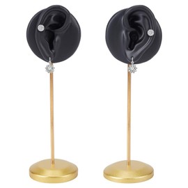 OLYCRAFT 2pcs Ear Shaped Earring Display Stand Black Piercing Stud Holder Earring Show Rack Resin Ear Displays Model Navel Rack for Photography Jewelry Props Show Dresser Decor Practice Piercing