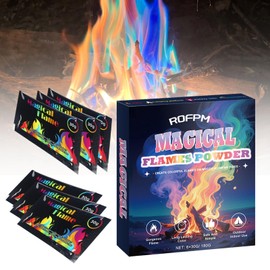 ROFPM Fire Colour Changing Powder, Magic Campfire Flam, Magical Flames, Coloured Flame, Mystical Fire Sachets, Fire Pit Accessories Magic Flames for Fire Pit for Bonfires, Parties, 30G*6PCS
