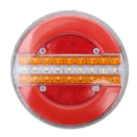 LED Round Trailer Tail Light 1200LM Stop Brake Turn Reverse Lamp Waterproof IP67 for Car Van Truck Boat Yacht