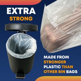 5L Pedal Bin Liners Extra Strong Dustbin Waste Bags Small 5 Liter Trash Bags For Toilet Bedroom Bathroom Hotels Garbage White Refuse Sacks For Rubbish 5 Litre - 20 Count
