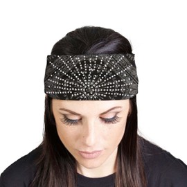 Milwaukee Leather | Bling Designed Wide Headbands-Headwraps for Women Biker Bandana - One Size