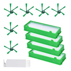 MYAYD Replacement Parts Kit for Vorwerk Kobold VR200 VR300 Robot Vacuum, 4 Filters, 6 Side Brushes and 1 Small Brush