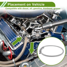 HOPESPANNER AN12 Fuel Line Hose Silver Tone 5ft Vacuum Hose Automotive Fuel Hose 5ft 5/8" ID 3/4" OD PTFE Rubber,Stainless Steel Braided 1 Pcs AN12