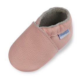 YIHAKIDS Baby Shoes for Boys Girls Infant Toddler Leather Moccasins Soft Sole Baby Slippers Multi-Colors(Size S, 4-4.5 US /0-6 Mo./4.7in,Light Pink)