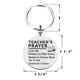 Richesele Teacher's Prayer Keychain - Laser Engraved Teacher Gift, Inspirational Appreciation Keepsake for Educators, Thank You Gift for Teachers, Back to School, Christmas, Birthday