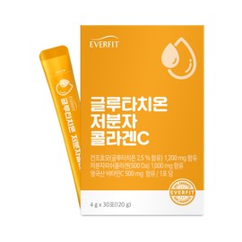Everfit Glutathione Low Molecular Collagen Vitamin C 30 packets, 1 pack / 에버핏 글루타치온 저분자 콜라겐 비타민C 30포, 1개