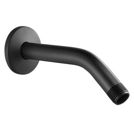 Black Shower Arm with Flange, Wall Mounted Shower Head Extension, Stainless Steel Extension Arm for Fixed Shower Head (Black)