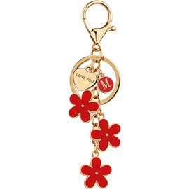 Suweibuke - Llavero con letra inicial con corazón de amor, bonito llavero de regalo para mujeres y niñas, dije para llaves, bolsos, mochilas