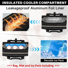 Wearable Breast Pump Bag with Cooler Compartment Compatible with Momcozy M5/S12 Pro, Elvie & Medela Pump, Carrying Case with a Ice Pack & Waterproof Mat for Breast Pump and Accessories, Black