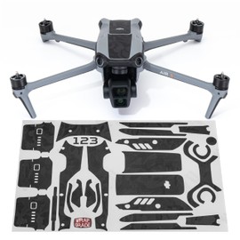 WRAPGRADE Skin Stickers Compatible with DJI Air 3 | Accent Color (Black Bumpy CAMO)