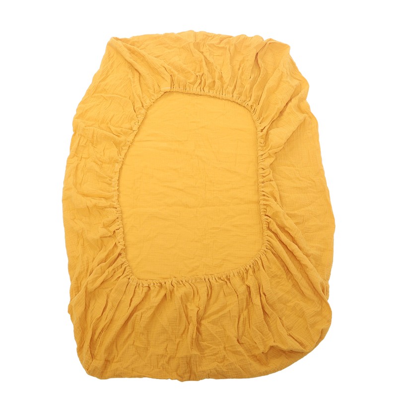 Fitted Crib Sheet Full Cotton Crinkle Fabric Soft Breathable Comfortable