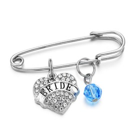 DYJELWD Wedding Gifts Jewelry Something Blue, Mother of The Bride Pin, Bridesmaid Gifts Pin Stainless Steel 5cm