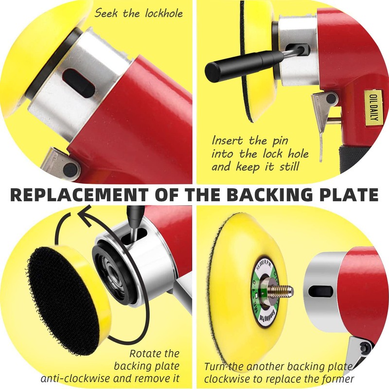 Mini Orbital Sander, 1/2/3 Inch Mini DA Air Sander, Handheld