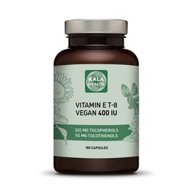 Kala Health Vitamin E - All 8 Tocopherols + Tocotrienols 400 IU Vegan - Alpha Tocopherol/Tocotrienol + Beta Tocopherol/Tocotrienol + Gamma Tocopherol/Tocotrienol + Delta Tocopherol/Tocotrienol