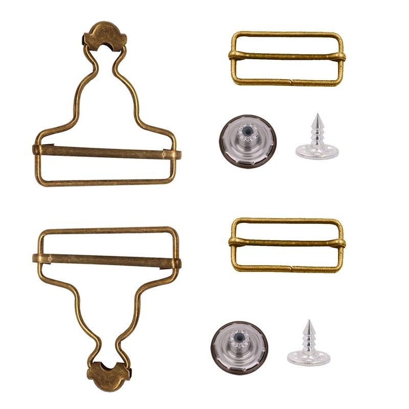 Trimming Shop 35mm Metal Dungaree Buckles with Tri-Glide Sliders &