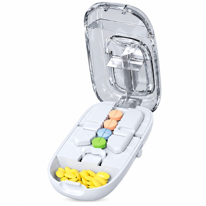 Adjustable Pill Cutter with Storage for Daily Medication – Precision