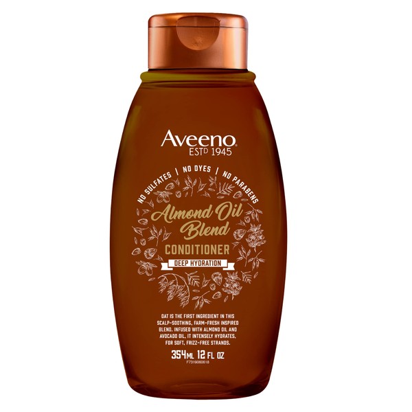Almond Oil Blend Sulfate-Free Conditioner with Avocado Oil for Intense Hydration, Deep Moisturizing Conditioner for Thick, Curly, Frizzy or Coarse Hair, Paraben & Dye-Free, 12 Fl Oz