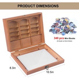 QTYWACYQ Anxiety Bookshelf Mini Books with 340 Minibooks Portable Bookshelf,Stress-Relief Booksshelf Organizer with Anxiety Quotes,Small Decorative Shelf for Home/Office Desk (Mini Book Display)