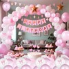 54 Pcs Latex Bow Balloons, 12in Pink & White Balloons