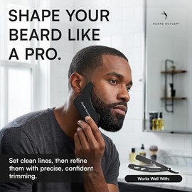 Beard Butler® "The Original" Herramienta para dar forma a la barba para hombres – Plantilla de precisión para barba y herramienta de alineación – Logr
