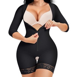 MERYOSZ Shapewear for Women Tummy Control Bodysuit Waist Trainer Fajas Colombianas Full Body Shaper Jumpsuit (Black, S)