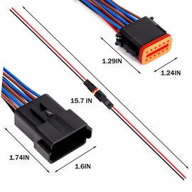 Laisomeke 12 Pin Electrical Connector£¬Male Female Plug Socket Quick Disconnect Waterproof Plug Play with 16 AWG 7.9 inch Wire for Car Truck Motorcycle Marine Boat(1pack)¡­