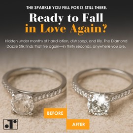 Rosenthal Collection – Diamond Dazzle Stik Jewelry Cleaner Pen - Instantly Restores Sparkle to Diamonds, Rings, and Fine Jewelry – Travel-Friendly and Easy-to-Use Brush (One Stik with One Cloth)