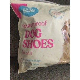 New PitPet Waterproof Dog Shoes, Set Of 4, Adjustable, Gray - Size 5