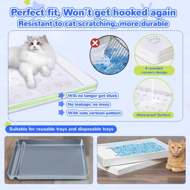 Cat Litter Liners with Anti-scratch Cardboard for Pet Scoop Free