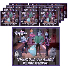 VAMPIRINA Group Stickers Party Favors Supplies Decorations Gift Bag Label Stickers ONLY 3.75" x 4.75" -12 pcs Vamprina Hauntley Gregoria Oxana Boris Creepy Caroline Poppy Peepleson Nanpire Grandpop