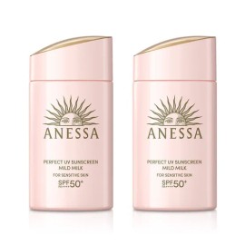 Anessa [Fashion Plus] [Anessa] Anessa + 12ml milk sample gift Perfect UV Sunscreen Mild Milk 60ml 2-piece set free / [패션플러스][아넷사]아넷사 +밀크 샘플 12ml 증정 퍼펙트 UV 선스크린 마일드 밀크 60ml 2개 세트 free