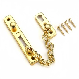 Door Security Chain Lock, Stainless Steel Anti-Theft Internal Front Door Safety Latch, Sliding Bolt Bolt Guard Safety Lock, Security Private Door Lock with 4 Screws for Home Apartment Hotel Bedroom