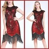 PLULON 1920s Fringe Flapper Dress with Sequins, Beads and ‘20s