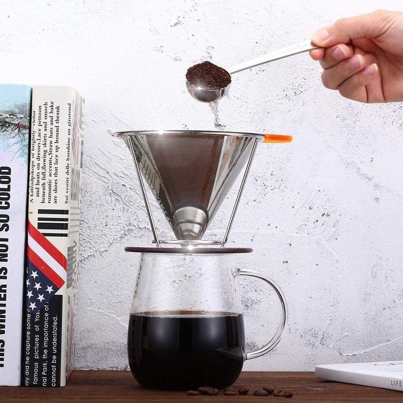 Coffee Dripper Stainless Steel Pour Over Coffee Dripper With Stand